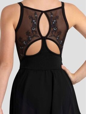 Bloch | Girls Poppy Camisole Skirted Leotard | Black | 6x / 7